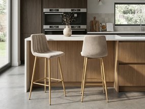 Scaun de bar POZZA VELVET, bej