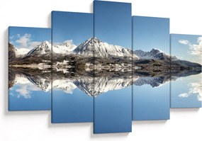 Tablou cu munți și reflectarea lor (150x105 cm)