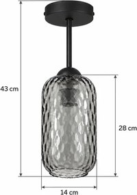 BRILAGI - LED plafonieră R GLASS 1xE27/60W/230V Ø 14 cm negru/gri fumuriu