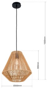 Lustra/Pendul design natural JUNGLE D-31cm