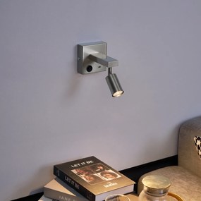 Lampă de perete modernă din oțel cu USB-C înclinabilă - Rex