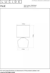 Lucide 47551/81/41 - Lampă de masă FILIZ 1xE14/40W/230V maro
