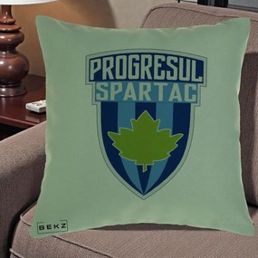 Perna Personalizata Progresul Spartac Fotbal, 40x40 cm, Verde, Husa Detasabila, Perna Inclusa, BEKZ®
