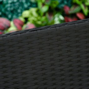 Outsunny Banca de Gradina si de Exterior din Ratan Banca din Ratan Negru 2 Locuri, 122x60x87cm