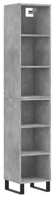 3189857 vidaXL Dulap înalt, gri beton, 34,5x32,5x180 cm, lemn prelucrat
