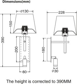 Zuma Line W4106-2BK+WH-LED Aplica de perete LUNA 1xE27/40W/230V + LED/2,5W negru/alb