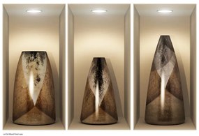 Set 3 autocolante cu efect 3D Ambiance Wooden Vases