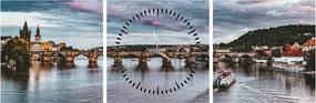 Tablou cu Vltava (cu ceas) (90x30 cm)