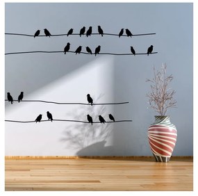 Set autocolante de perete Ambiance Starlings On Cable