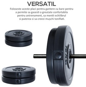 HOMCOM Set Greutăți pentru Haltere 30KG, 4 Discuri - 2x5kg și 2x10kg, Antrenament Fitness | Aosom Romania