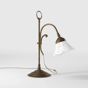 Lampa de masa din alama si abajur ceramic Zefira