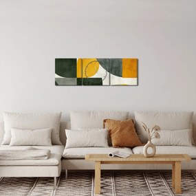 Tablou - Abstracție în culoare de măslin (cu ceas) (90x30 cm)
