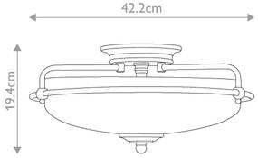 Quoizel QZ-GRIFFIN-F-WS - Plafonieră GRIFFIN 3xE27/60W/230V, bronz