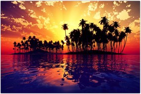 Tablou insulă în apus de soare (90x60 cm)