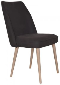 Scaun dining, negru, stofa, Lyon