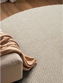 Covor crem țesut manual rotund din lână ø 160 cm Lyon Beans – Elle Decoration