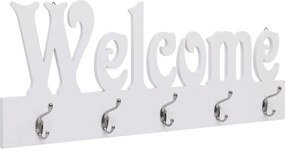 vidaXL Cuier de perete WELCOME, alb, 74 x 29,5 cm
