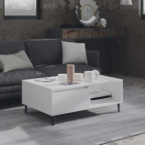 vidaXL Masă de cafea, alb, 90x60x35 cm, lemn prelucrat