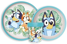 Bluey Leaves set de masă anti-alunecare, set de microplastic
