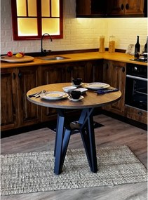 Masa de bucatarie  rotunda nuc negru Ø90 cm