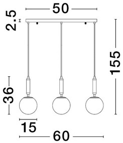 Lustra cu 3 pendule design modern MONET