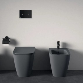 Vas wc stativ rimless plus Ideal Standard i.life B gri lucios back to wall cu capac inclus