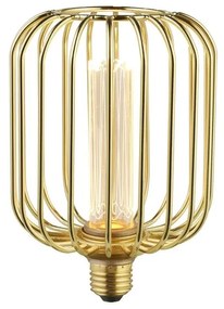 Bec decorativ E27 LED dimabil, metalic Drum Lamp auriu