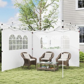 Outsunny Panouri Laterale pentru Foișor Pop-Up, 3x2m, Alb | Aosom Romania