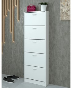 Dulap pantofi, 5 rafturi, alb, MOBI 15