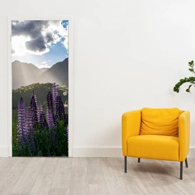Fototapet pentru ușă - Peisaj lupinii (95x205cm)