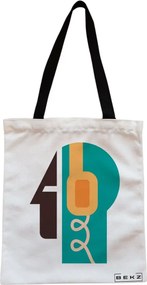 Sacosa de Panza pentru Cumparaturi, Geanta Tote, model Sound of Mind, Cu fermoar, 38x34.5 cm, Alba, BEKZ®