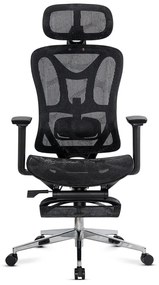 Scaun ergonomic de birou negru din mesh cu suport pentru picioare și tetieră ajustabilă SYYT 9519