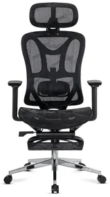 Scaun ergonomic de birou negru din mesh cu suport pentru picioare și tetieră ajustabilă SYYT 9519