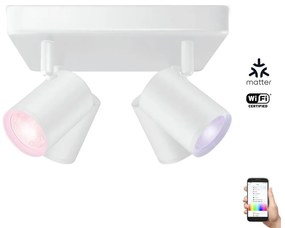 Spot LED RGBW dimabil IMAGEO 4xGU10/4,9W/230V Wi-Fi CRI 90 alb WiZ