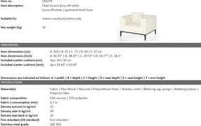 Fotoliu design LUX cu aspect Chesterfield Cesare, lyssa off-white