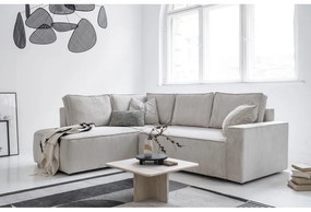 Colțar alb extensibil cu tapițerie din catifea reiată (cu colț pe partea stângă ) Brave Dave – Miuform