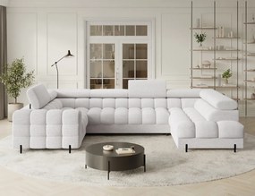 Colțar extensibil, cu spatiu pentru depozitare, 346x205x93 cm, Fectory RT, Eltap (Culoare: Alb / Royal 01)