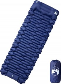 vidaXL Saltea de camping auto-gonflabilă cu pernă 1 persoană bleumarin