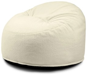 Fotoliu puf pentru copii crem cu tapițerie din țesătură bouclé Om 85 – SLOWDOWN