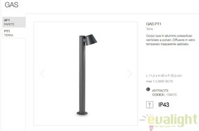 Stalp iluminat exterior modern IP43 GAS PT1 ANTRACITE 139470