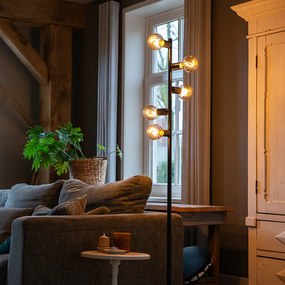 Lampă de podea scandinavă neagră cu 5 lumini - Facil Tube