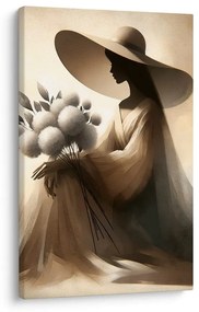Tablou femeie elegantă cu floare