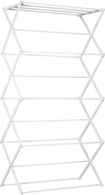 HOMCOM Uscător de rufe pliabil 8 nivele suport tip turn uscător suport rufe metal plastic Alb 74 x 35 x 144 cm | Aosom Romania