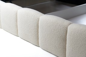 Pat tapițat Aura 160x200 cu spațiu depozitare - bouclé bej deschis Quelle 02