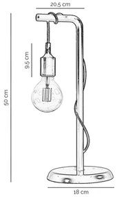 Lampă de masă ONLI WIRE 1xE27/15W/230V 48 cm gri/alb