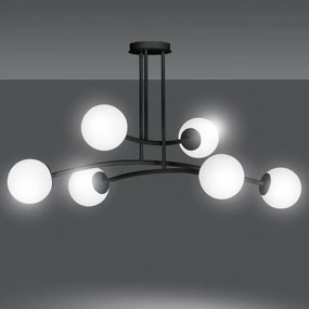 Lustra 6 surse de lumina design modern HALLDOR 6 negru