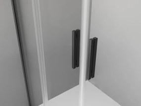 Mexen Exo cabină de duș semicirculară asimetrică de tip culisant 90 x 80 cm, transparent, negru - 8132-090-080-70-00