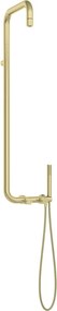 🚿 Coloana de duș SILIA HEXA cu baterie de duș, finisaj auriu periat – Cod NHS_R4XM