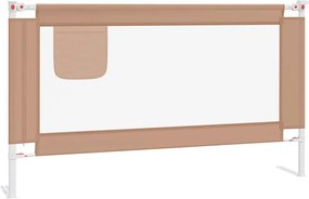 vidaXL Balustradă de protecție pat copii, gri taupe, 140x25 cm, textil