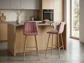 Scaun de bar POZZA VELVET, roz